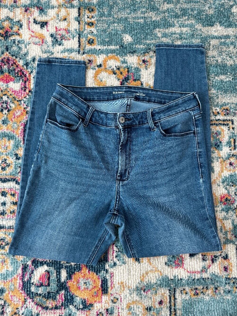 Old Navy WOW High Rise Super Skinny Jeans Size 10 Medium Wash Blue Denim